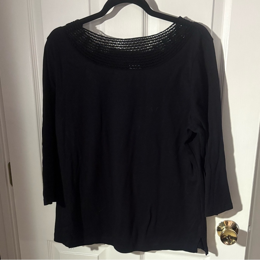 Croft & Barrow Dark Cotton Top XXL - Picture 4 of 5